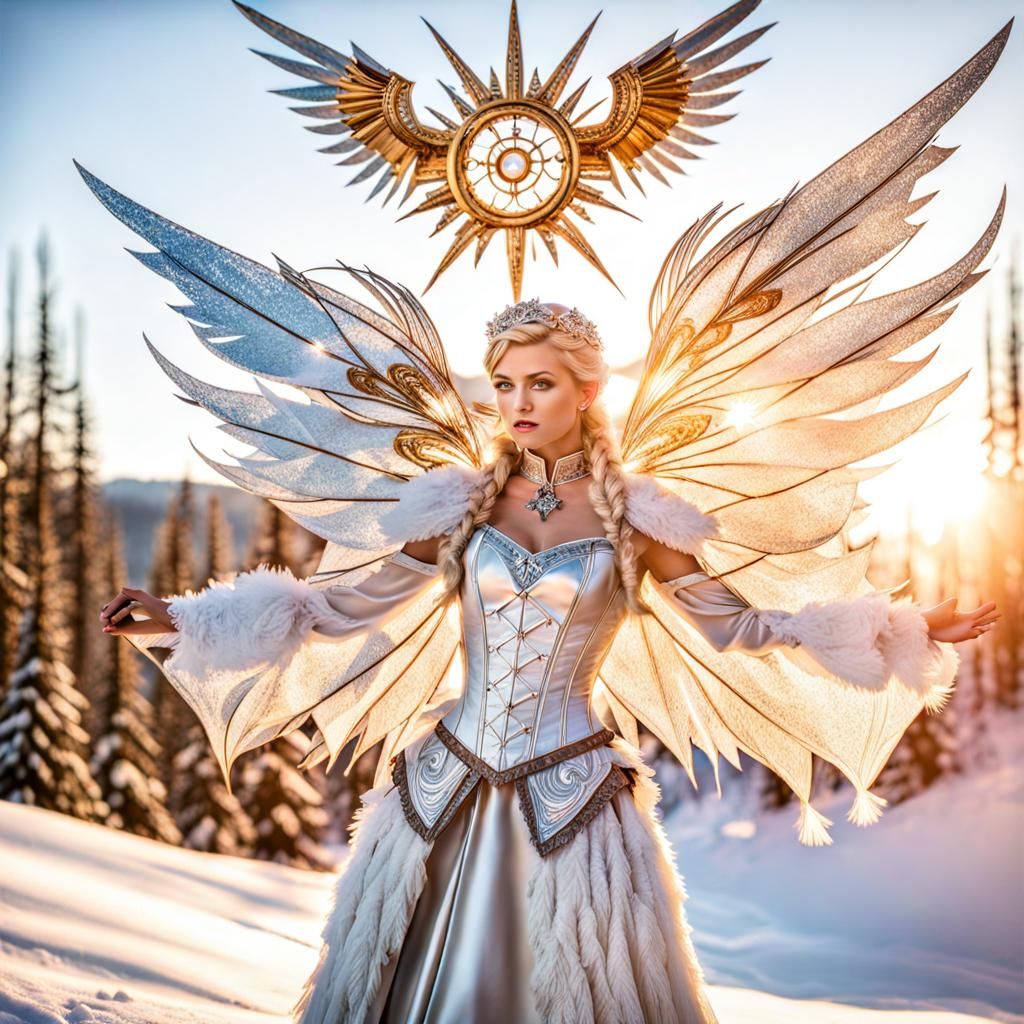 Steampunk Jack Frost in Snowstorm with Clockwork Details