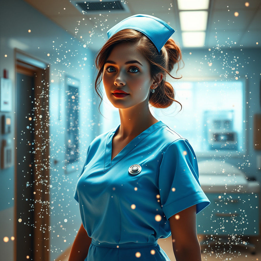 Radiant Nurse in Ethereal Sparkle Dreamscape