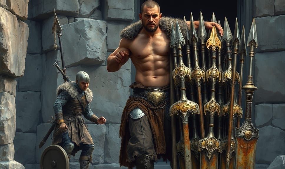 Fantasy Warrior Unveils Muscular Physique