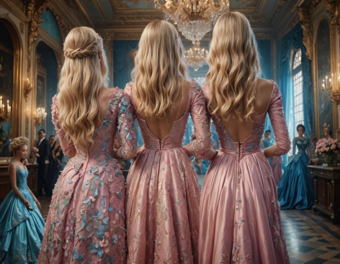 Girls in Ballgowns in Epic Ballroom Scene