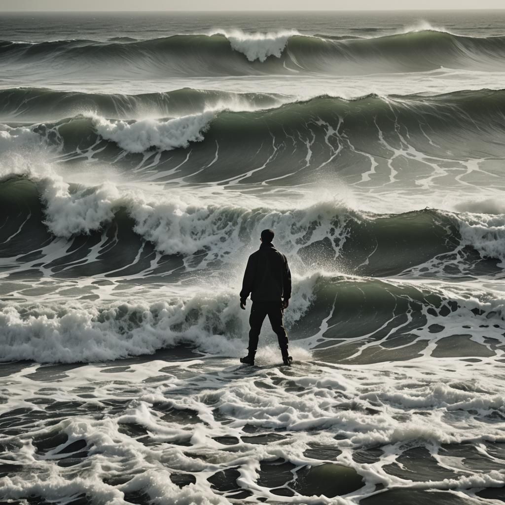 Seaside Relief: A Detailed Matte Painting of Ocean Tides