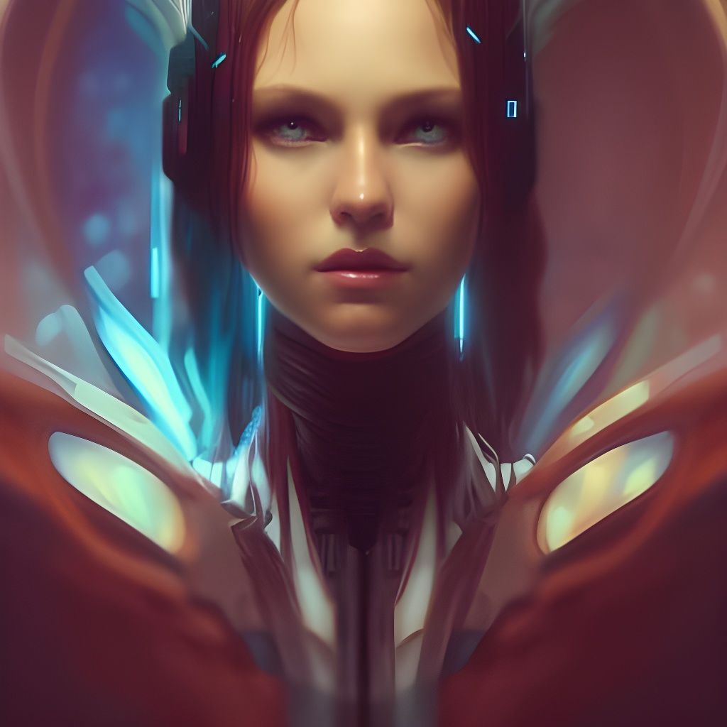 Cyberpunk Angel Portrait in 8K Resolution