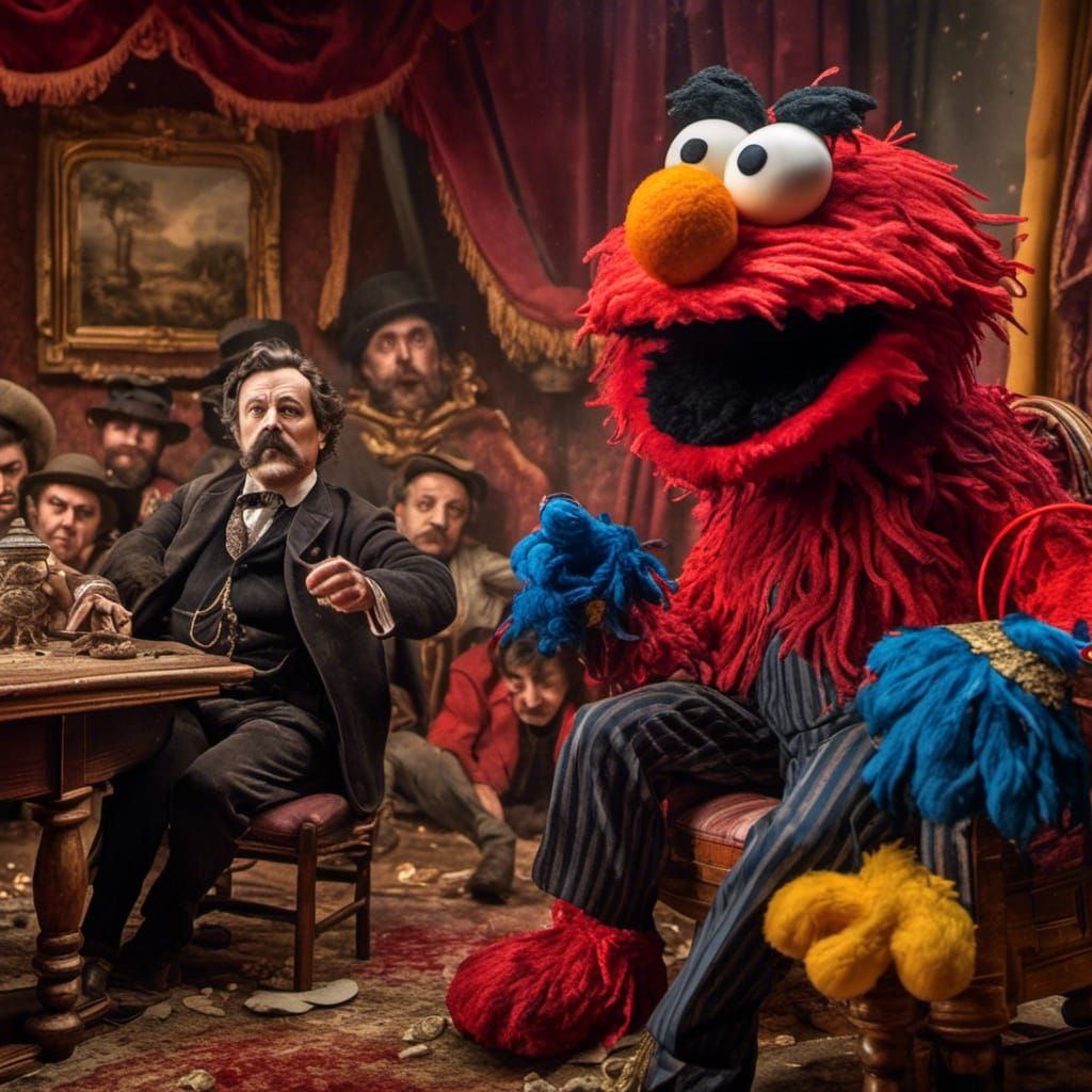 Hyperrealistic John Wilkes Booth Shoots Elmo in Theater