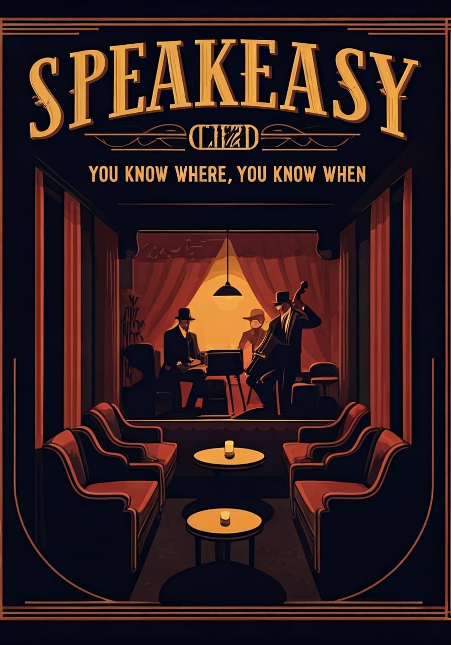 1920s Speakeasy Jazz Club Vintage Poster
