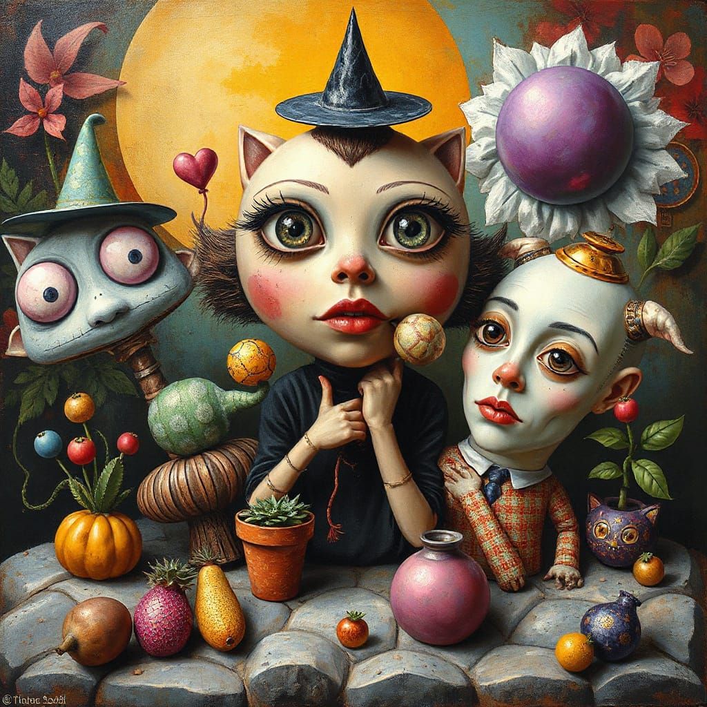 Whimsical Cattywampus Composition in Surreal Style