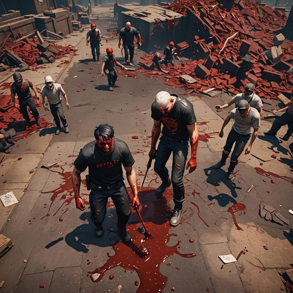 Violent Amputation Scene in Detailed Matte Painting Style