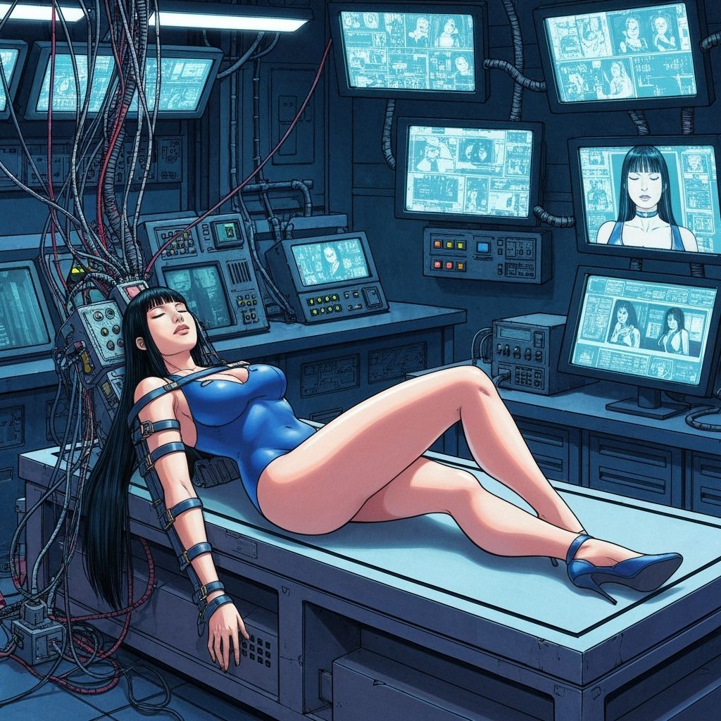 Psylocke in Cyberpunk Lab, Otomo Style Anime