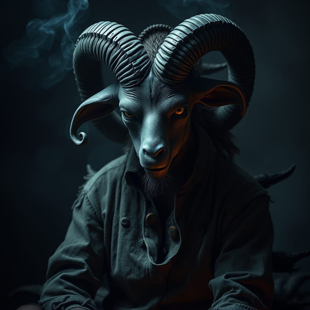 Disturbed Dwarf in Nightmarish Setting, Dark HDR