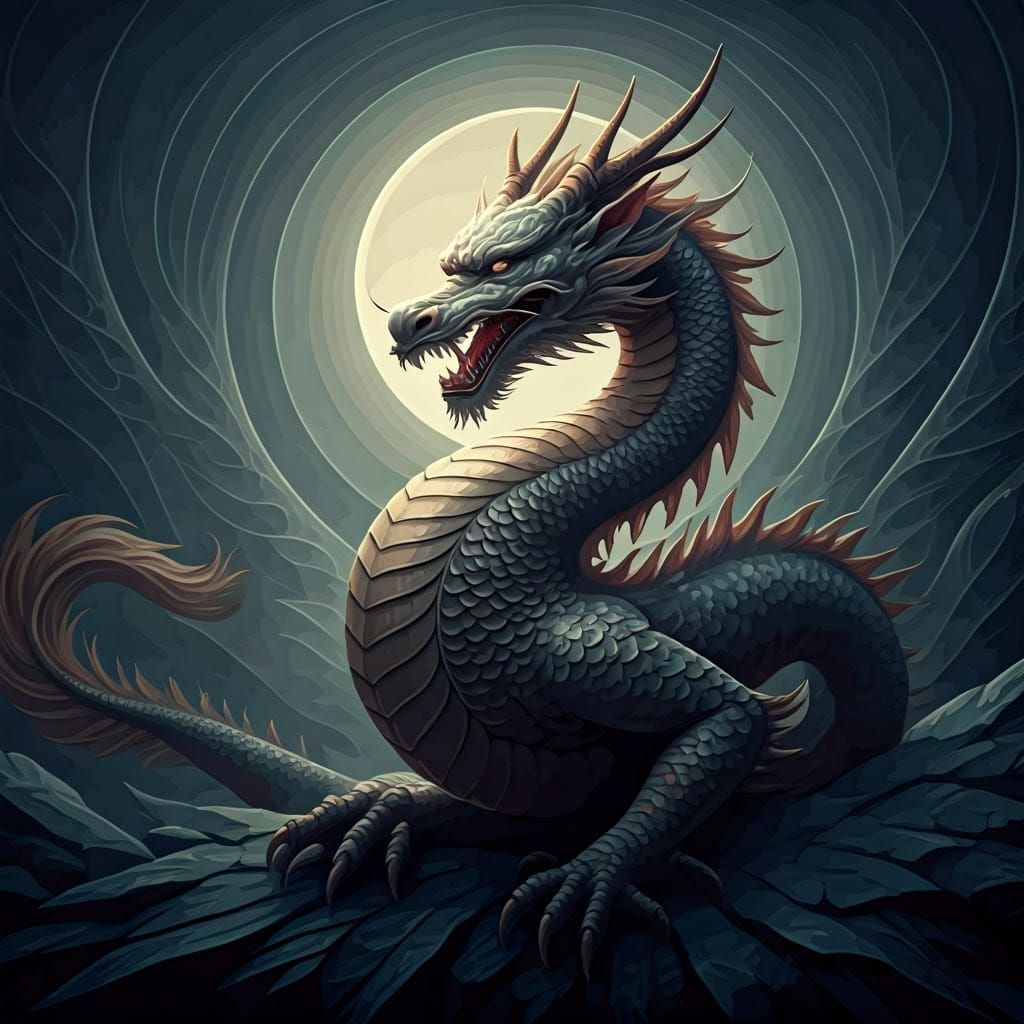 Majestic Lunar Dragon in Celestial Attire