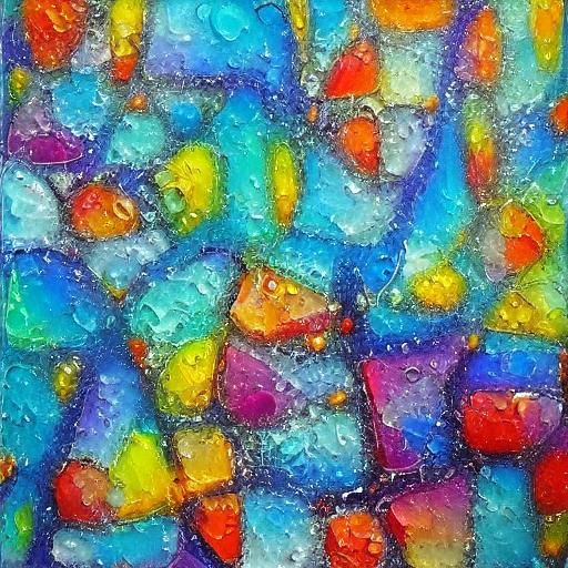 Sparkling Rocks: Abstract Impressionist Oil Painting