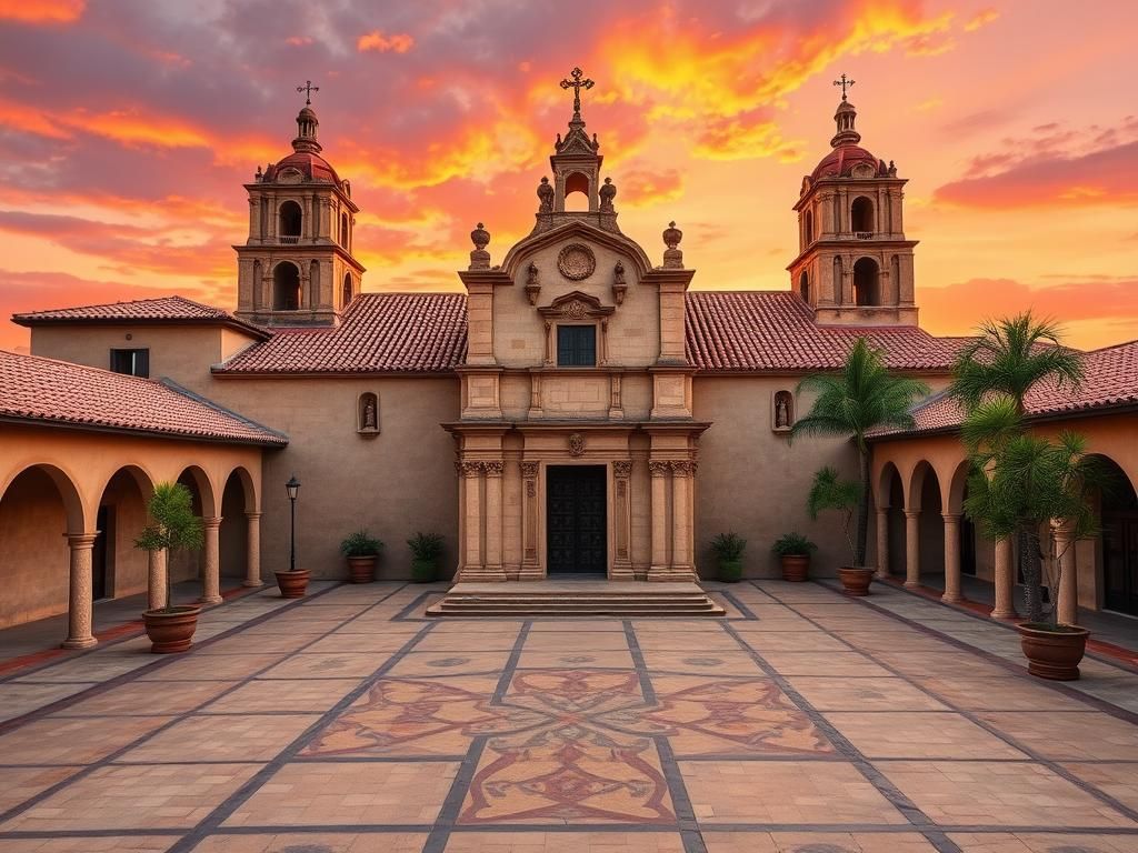 Mexican Church at sunset
