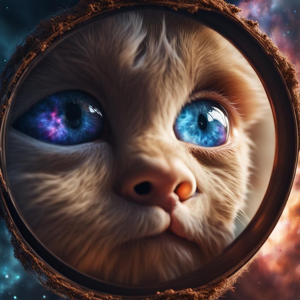 Nebula Reflection in Eyes: Fantasy Concept Art