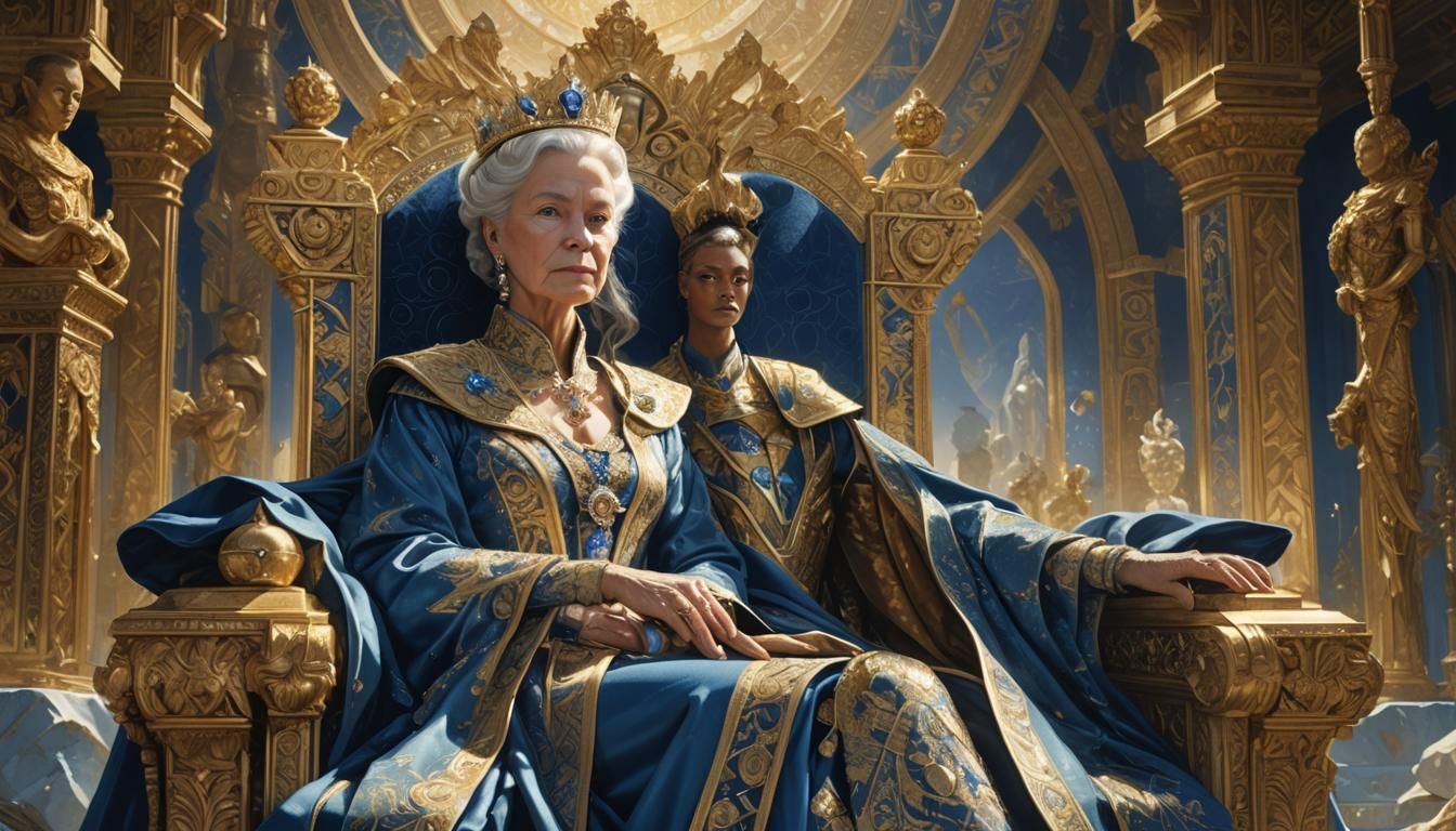 Lemurian Queen in Ornate Palace, Digital Painting