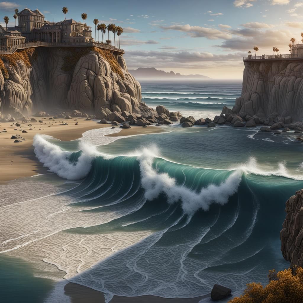San Diego Ocean Beach Detailed Matte Painting