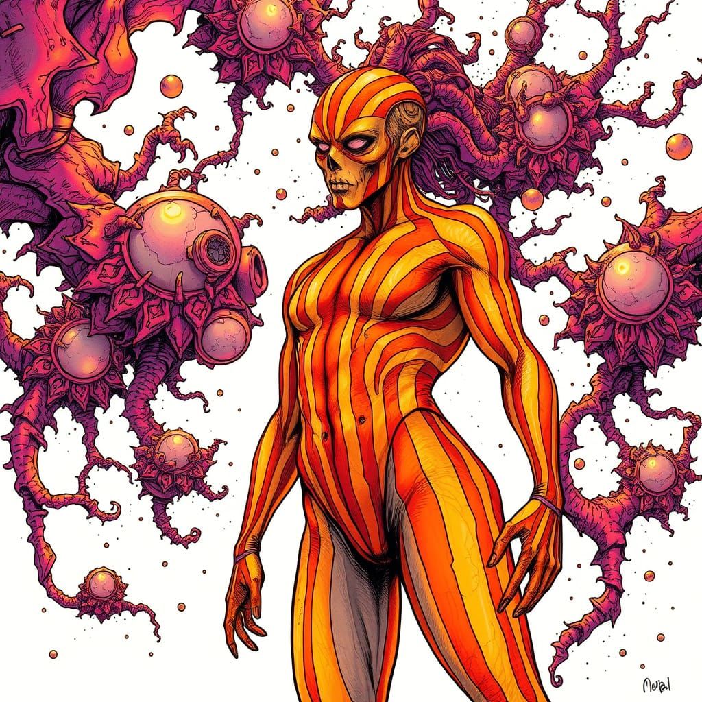 Vibrant Dreamscapes in Whimsical Cyberpunk Style