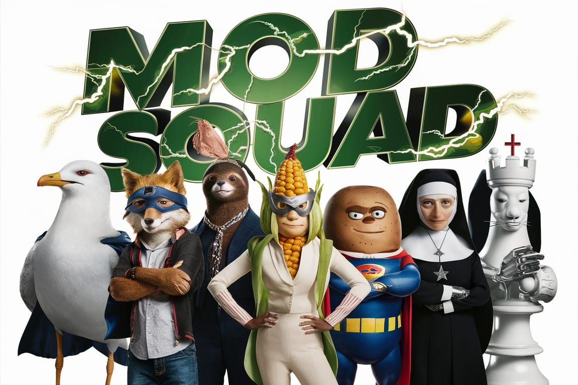 Mod Squad Movie Poster with Anthropomorphic Characters