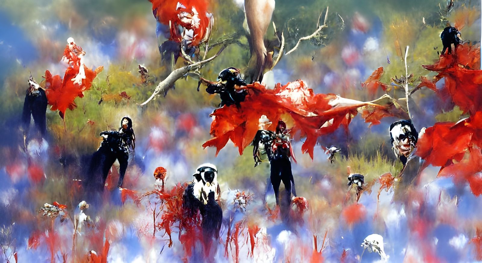 Autumnal Meadow Clearing in Detailed Painting Style