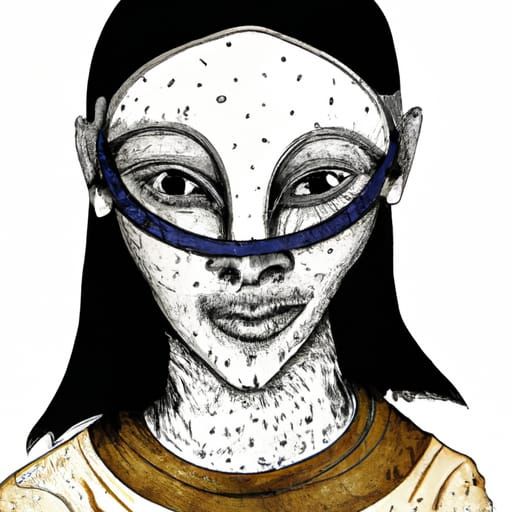 Githzerai Monk with White Mask in Comic Book Art