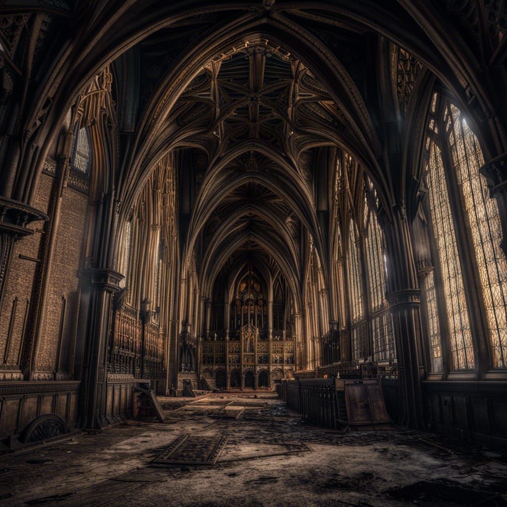 Post-Apocalyptic Houses of Parliament: Hyperrealistic Interi...