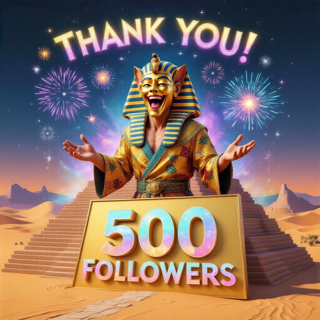 Mischievous Sphinx Celebrates Milestone in Desert