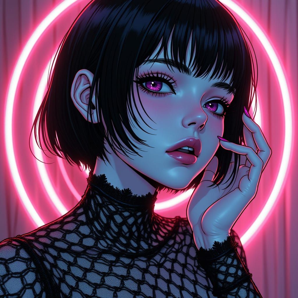 Cyborg Goddess in Gothic Splendor