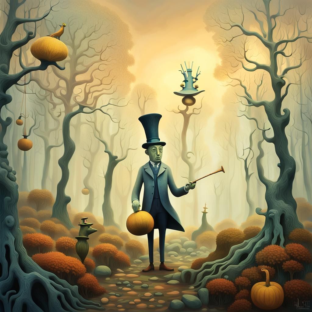Surreal Tap-Tap the Whimsical Bohemian in Gourd Head Land
