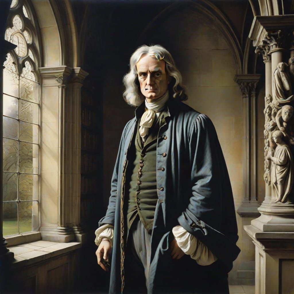 Elegant 17th-Century Newton in Cambridge's Trinity College