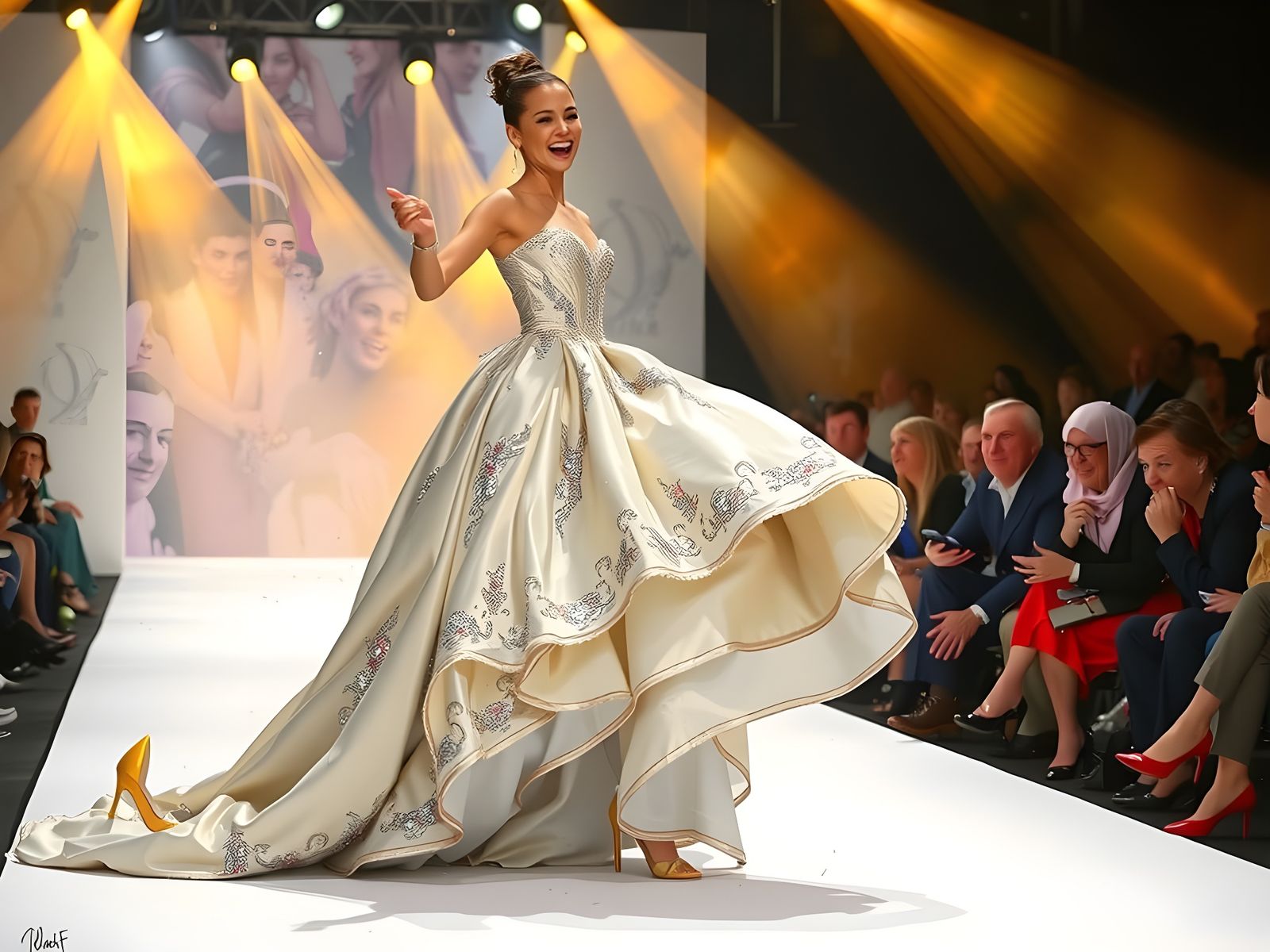 Model Loses Stiletto Heel Mid-Fashion Show in Cartoonish Cha...