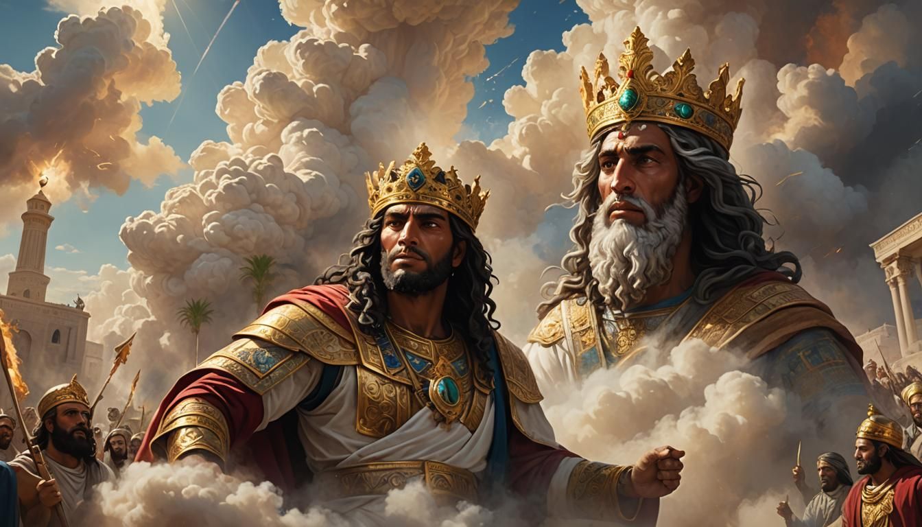 King Solomon and the Glowing Cloud: Hyperrealistic Art