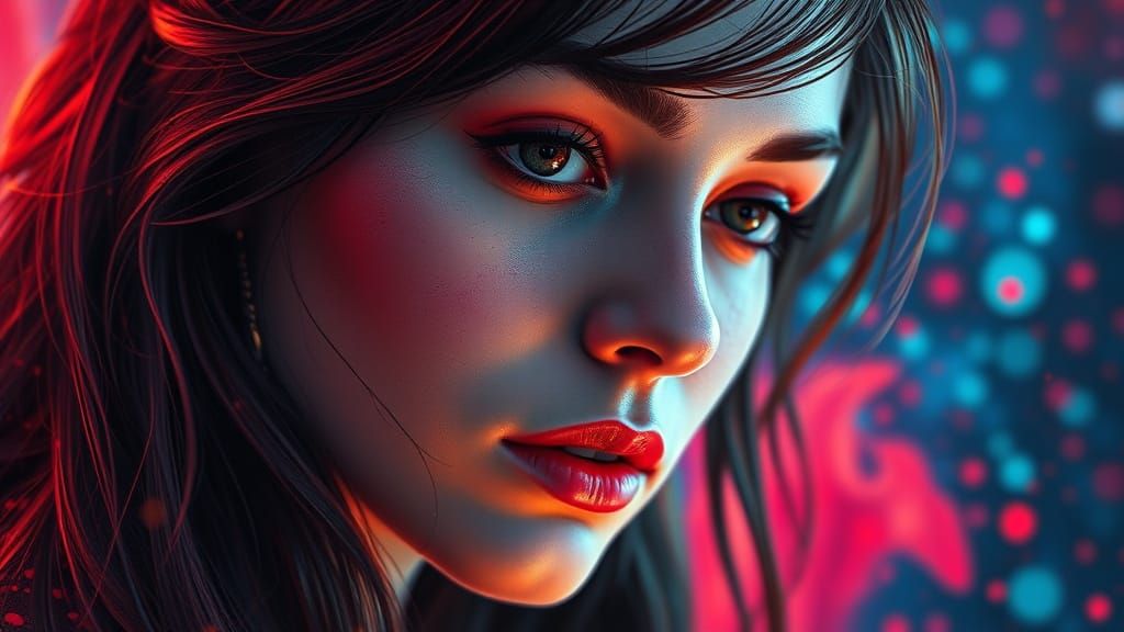 Hyperrealistic Portrait in Vibrant Colors