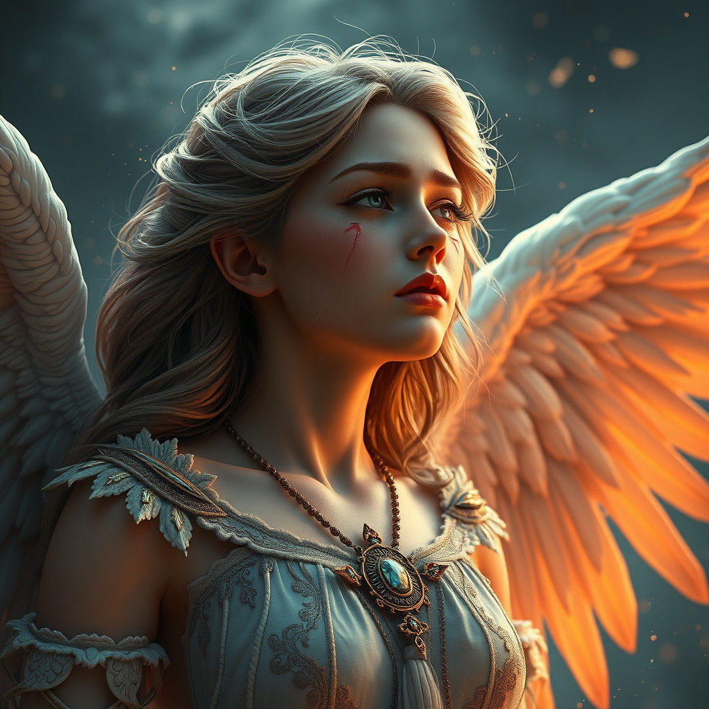Crying Angel: Detailed Matte Painting