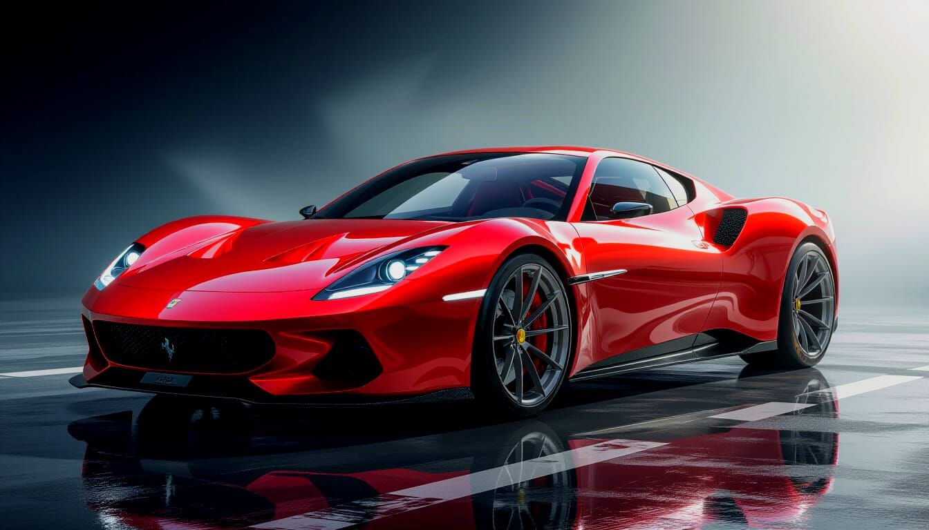 Futuristic Sports Car with Classic Design Elements