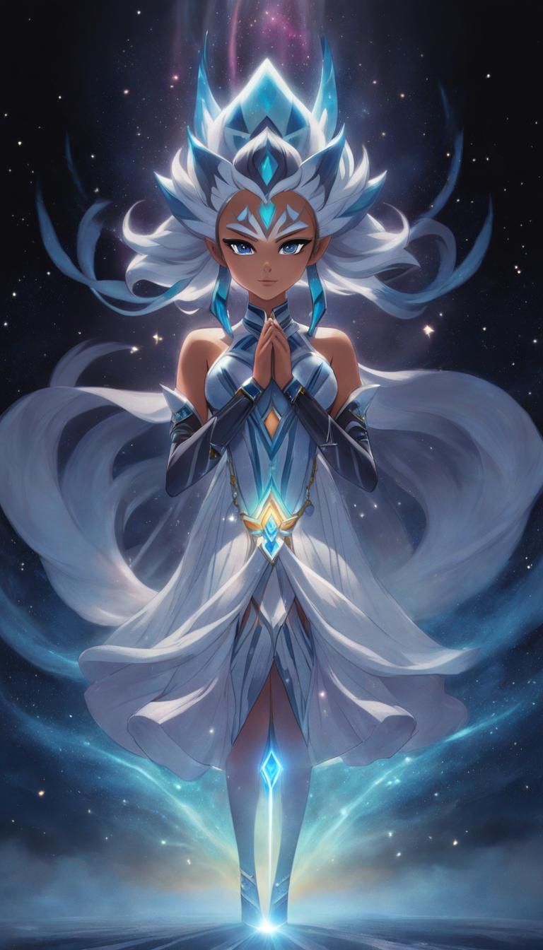 Ahsoka as Cosmic Goddess: Ethereal Astral Illustration