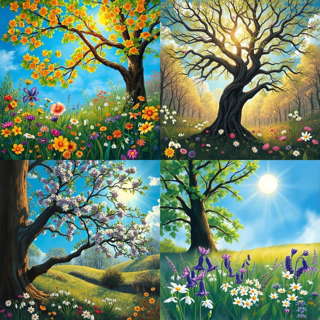 Vibrant Floral Tapestry under Warm Sunlight