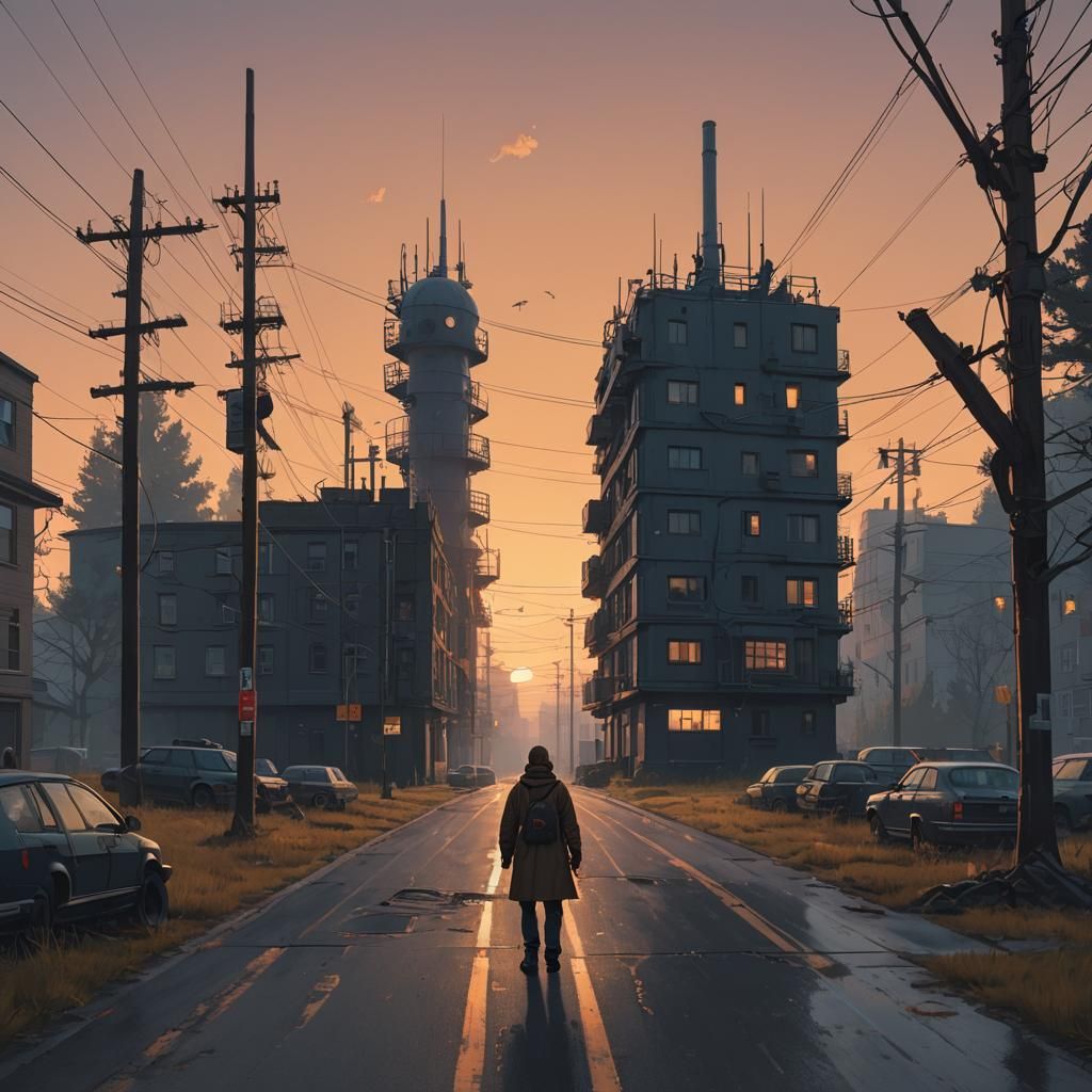 Dark Academia Biopunk Golden Hour Art