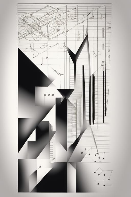 Complex Graphic Score in Brutalist Style