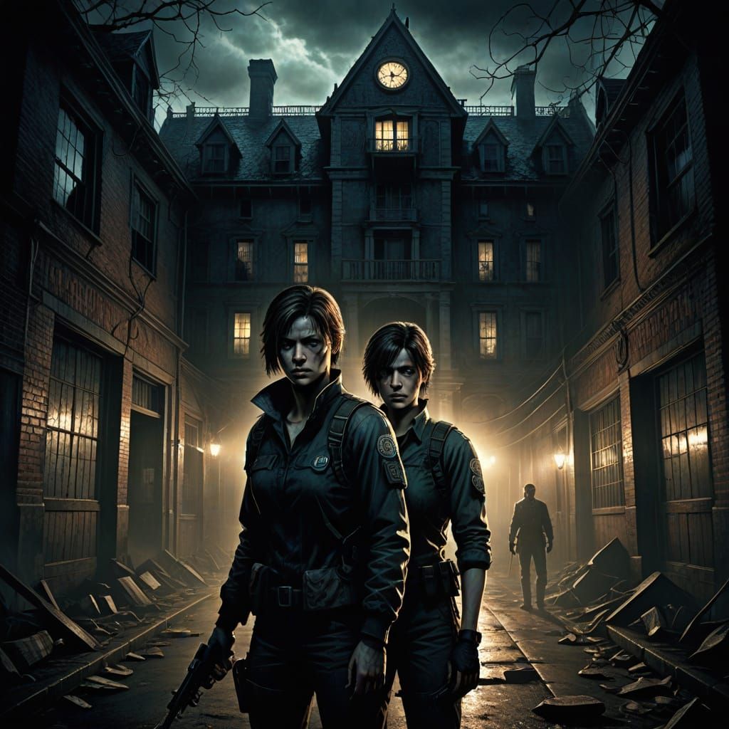 Eerie Gothic Horror Video Game Cover Art