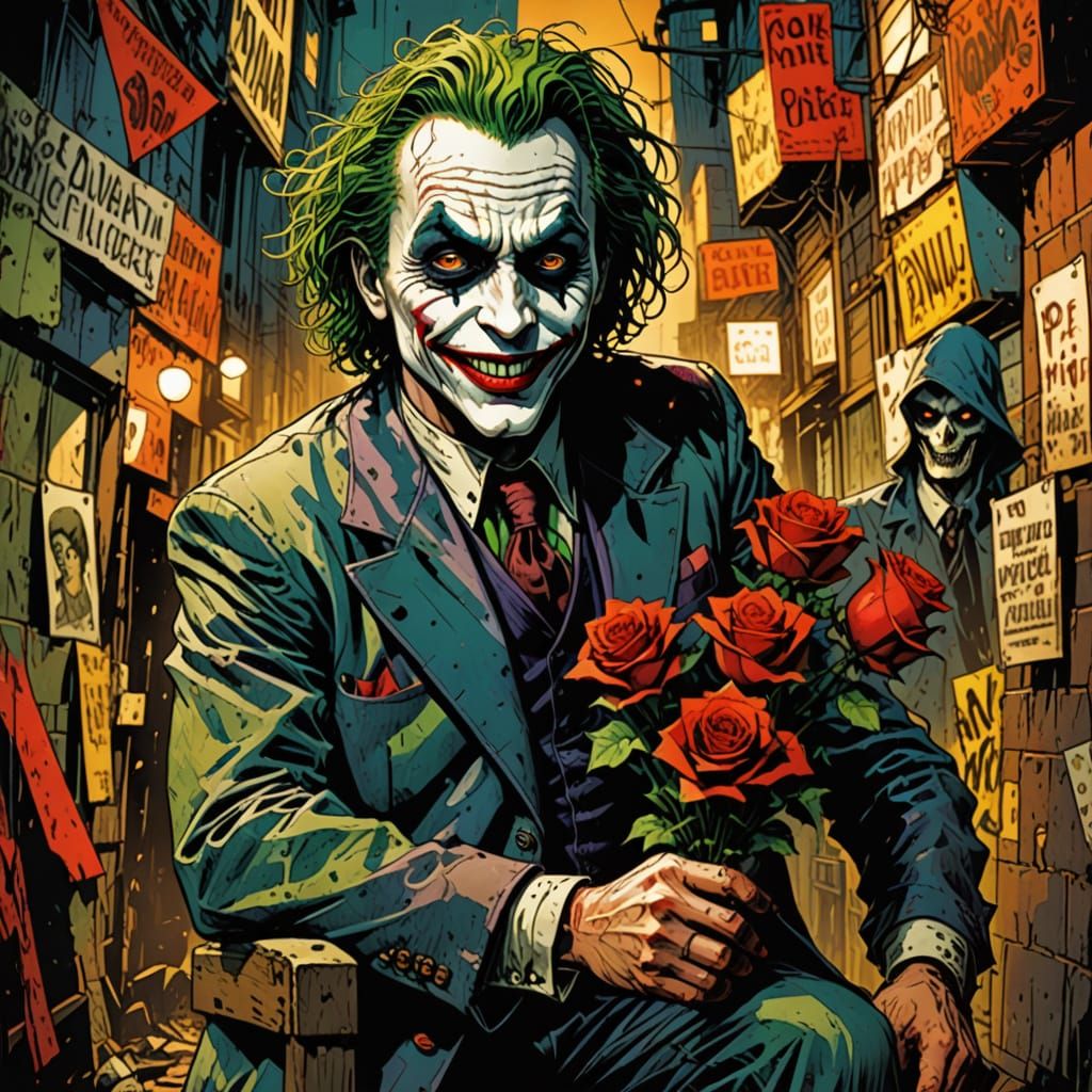 The Joker with roses