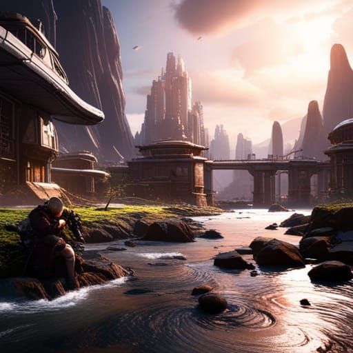 Futuristic Computer in 3D Game Cinematic Style