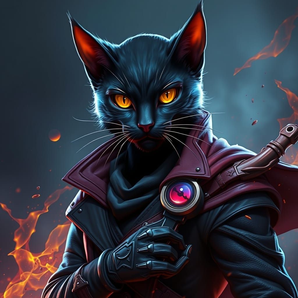 Feline Secret Agent in Splendid Matte Painting