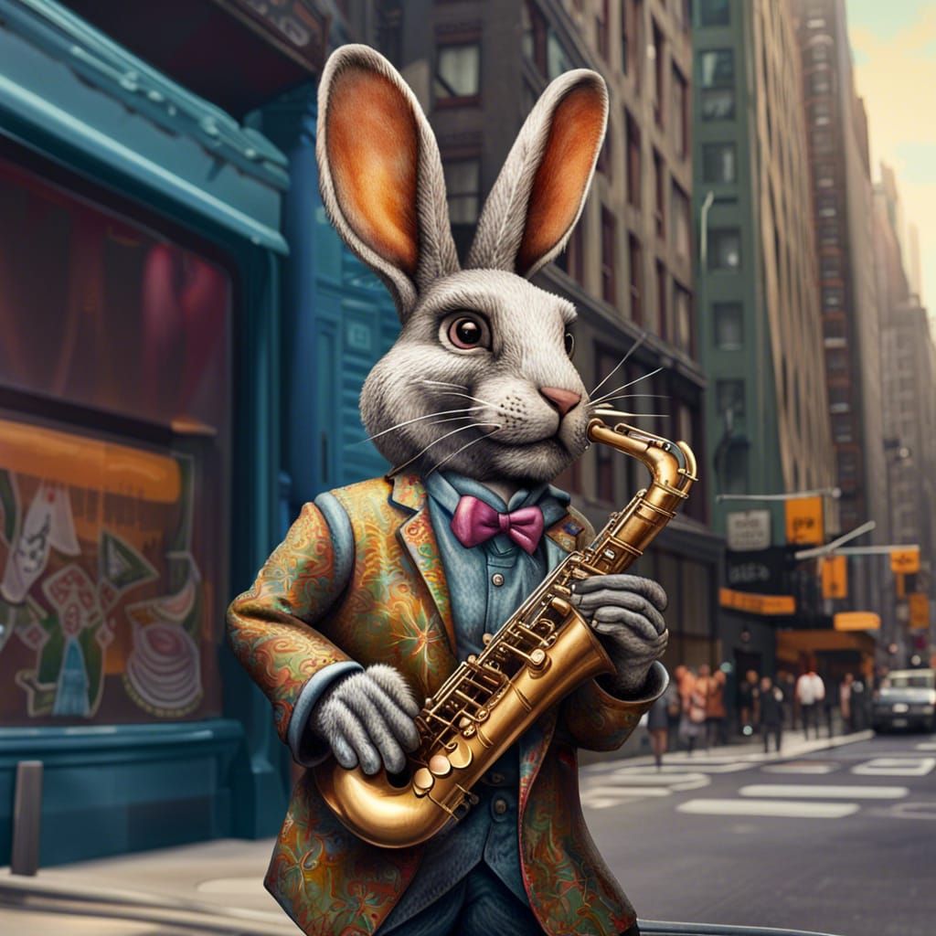 Rabbit Saxophonist in New York City