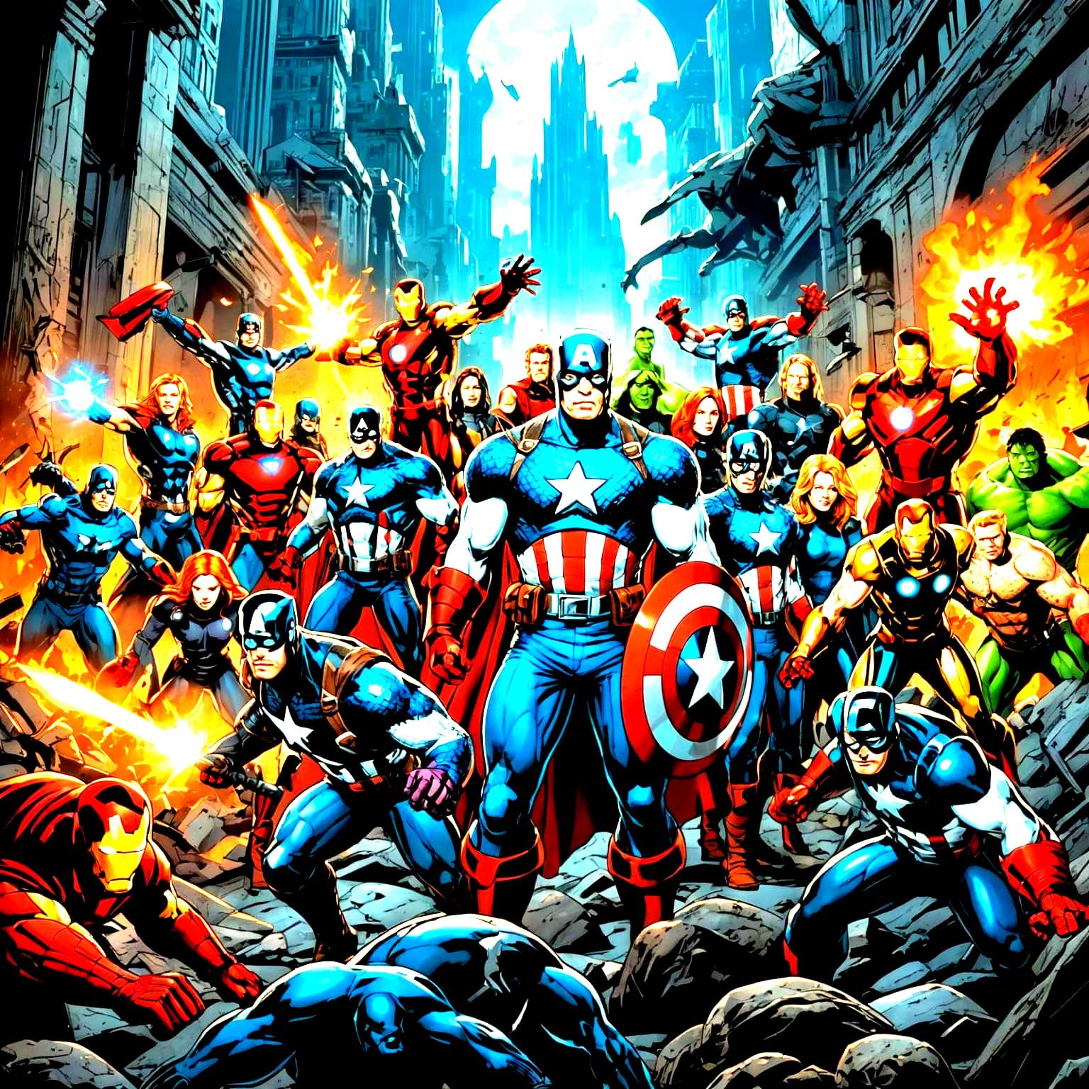 Avengers Assemble in Underworld Comic Art