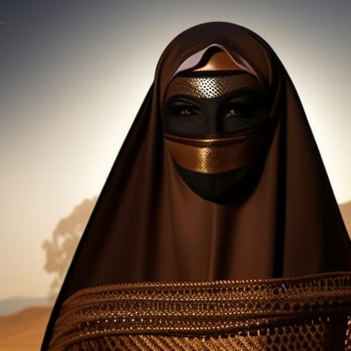See-Through Burqa in Golden Hour: 8K Resolution