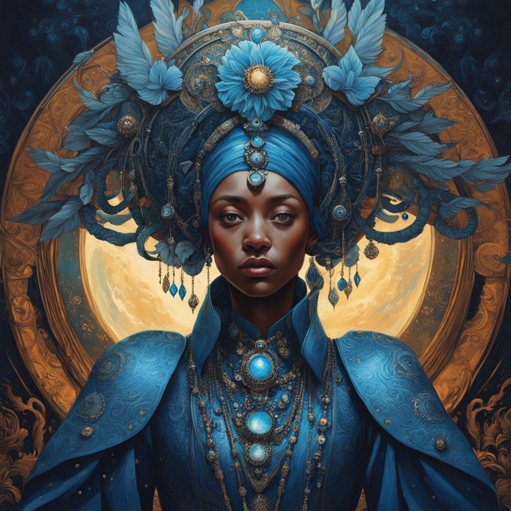 Hyperrealistic Portrait of Enchanting Woman in Futuristic At...