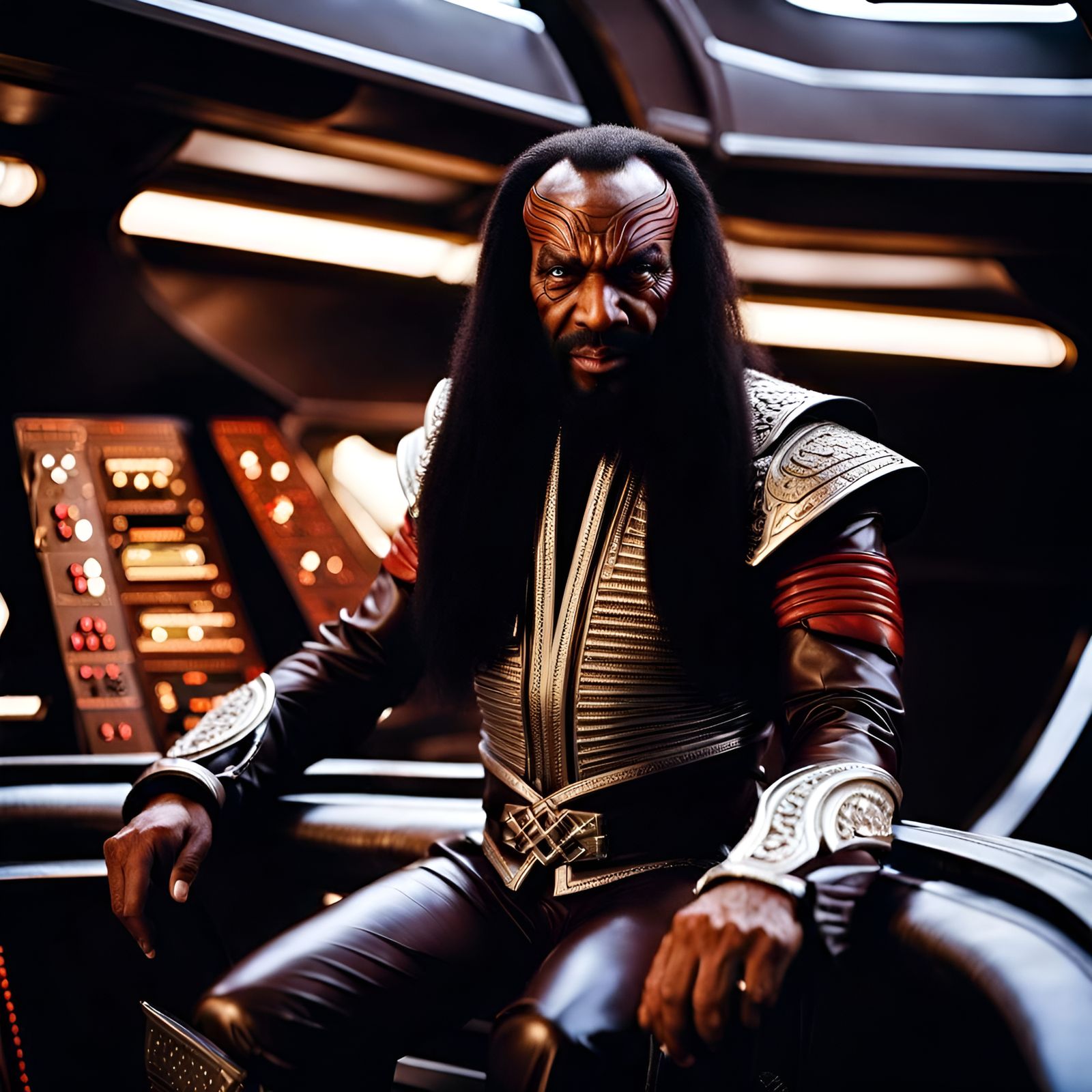 Klingon Officer on Bird of Prey Bridge
