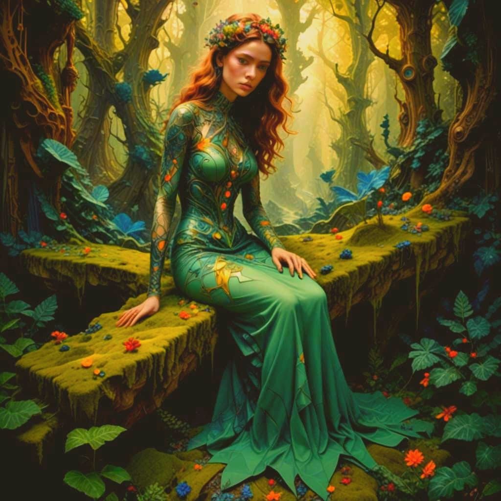 Eccentric Geometric Masterpiece in Vibrant Expressionist Sty...