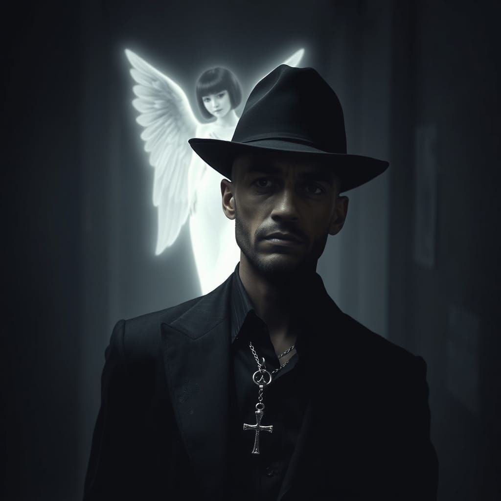 A Man Haunted by Redemption in a Gritty Alleyway Scene