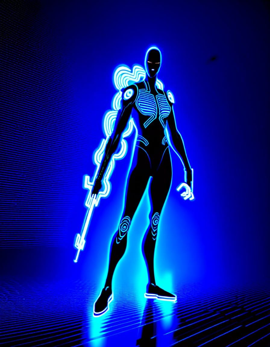 Cyberpunk Scorn Absorbs Technology in Neon-Lit Tron