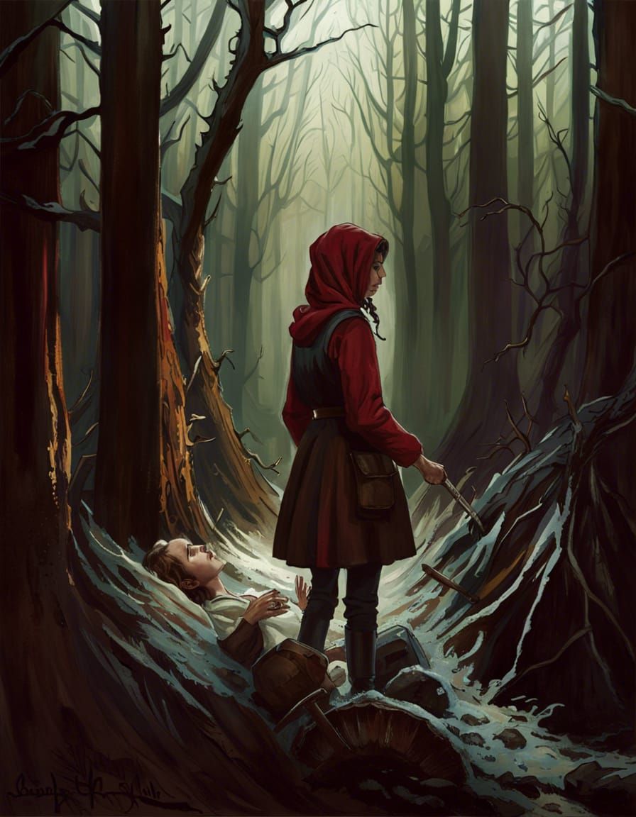 Snow White in Rusted Egg: Slasher Horror Art