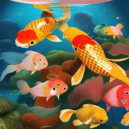 Golden Koi in Sunken City: Renaissance Style